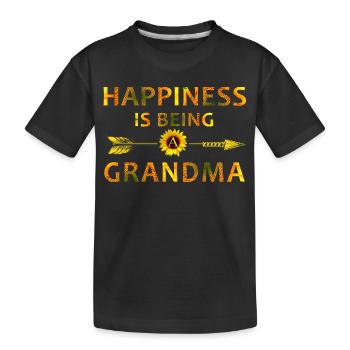 Le bonheur, c’est être une chemise drôle de grand-mère - T-shirt bio Premium Enfant - noir - Devant