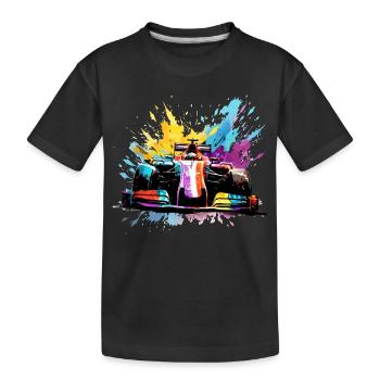 Race Car Speed Colorful Splash Art Racer - Kids' Premium Organic T-Shirt - black - Front