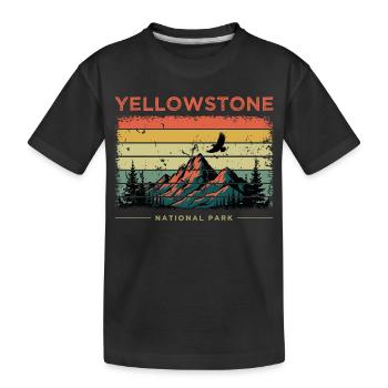 Yellowstone Nationalpark Retro - Kinder Premium Bio T-Shirt - Schwarz - Vorne