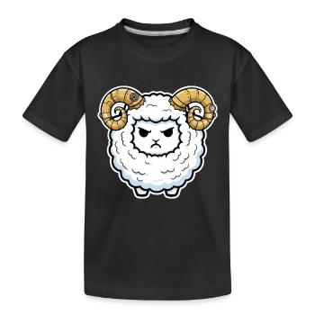 Mouton Bélier Steampunk Cornes Mécaniques - T-shirt bio Premium Enfant - noir - Devant