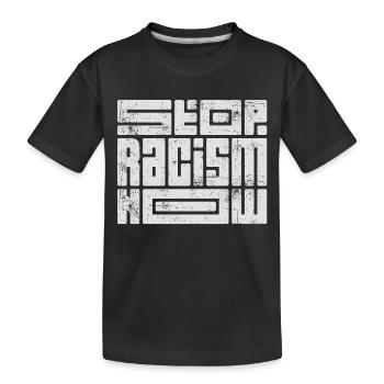Arrêtez le racisme maintenant - T-shirt bio Premium Enfant - noir - Devant