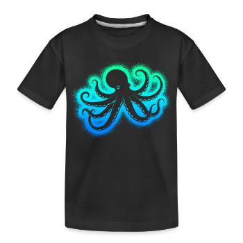 Poulpe Poulpe Garçons Hommes Poulpe - T-shirt bio Premium Enfant - noir - Devant