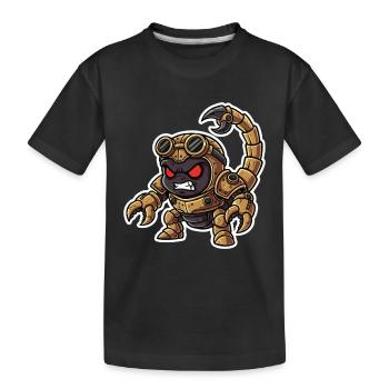 Scorpion Bionique Steampunk Guerrier Laiton Rivets - T-shirt bio Premium Enfant - noir - Devant