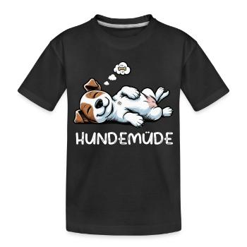 Hundemüde Jack Russel terrier Jack russel besitzer - Kinder Premium Bio T-Shirt - Schwarz - Vorne