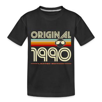 Originale Vintage-Edition von 1990 - Kinder Premium Bio T-Shirt - Schwarz - Vorne