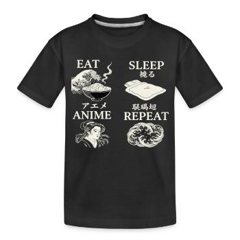 EAT SLEEP ANIME REPEAT - Kids' Premium Organic T-Shirt - black - Front