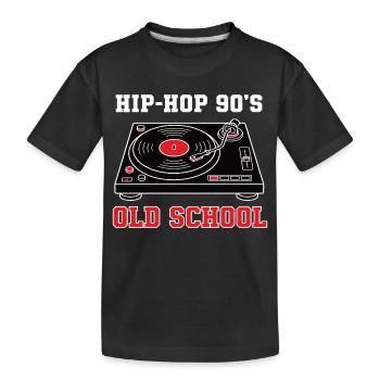 Vinyle DJ Hip-Hop des années 90 Old School - T-shirt bio Premium Enfant - noir - Devant