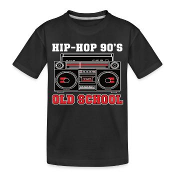 Vinyle DJ Hip-Hop des années 90 Old School - T-shirt bio Premium Enfant - noir - Devant