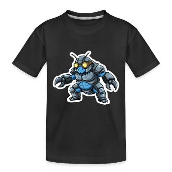 Guerrier_Bionique_Steampunk_Armure_Acier_Bleu - Kinder Premium Bio T-Shirt - Schwarz - Vorne