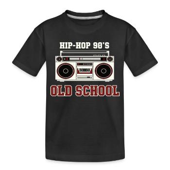 Vinyle DJ Hip-Hop des années 90 Old School - T-shirt bio Premium Enfant - noir - Devant
