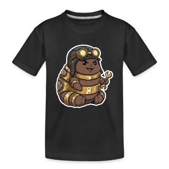 Chenille Steampunk Ingénieur Apprenti Laiton - T-shirt bio Premium Enfant - noir - Devant