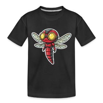 Libellule Steampunk Éclaireur Rouge et Or - T-shirt bio Premium Enfant - noir - Devant