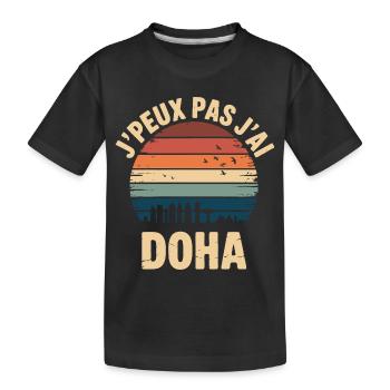 Doha. Je peux pas j'ai Doha qatar - T-shirt bio Premium Enfant - noir - Devant