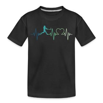 Baseball Battement de coeur de Joueur De Baseball - T-shirt bio Premium Enfant - noir - Devant
