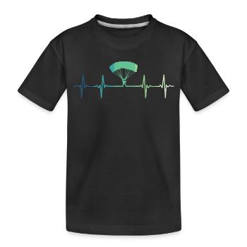 Paragliding-Herzschlag-Gleitschirm - Kinder Premium Bio T-Shirt - Schwarz - Vorne