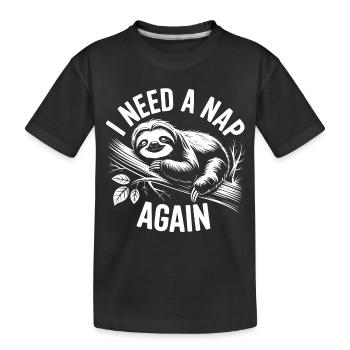 Mode veille paresseux sur la branche - T-shirt bio Premium Enfant - noir - Devant