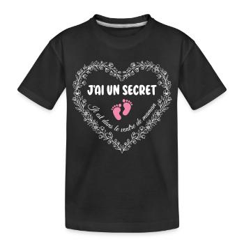 Grossesse Grand Frère Grande Soeur - T-shirt bio Premium Enfant - noir - Devant