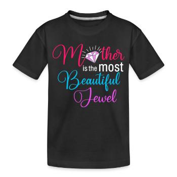 Mutter ist der schönste Juwelen-Blumendiamant - Kinder Premium Bio T-Shirt - Schwarz - Vorne