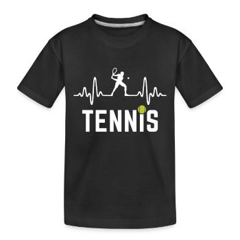 Tennis Herzschlag Tennisspieler - Kinder Premium Bio T-Shirt - Schwarz - Vorne