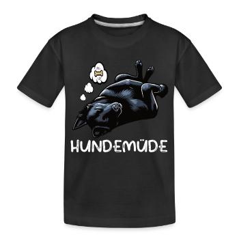 Hundemüde Schwarzer Schäferhund Schäferhundhalter - Kinder Premium Bio T-Shirt - Schwarz - Vorne