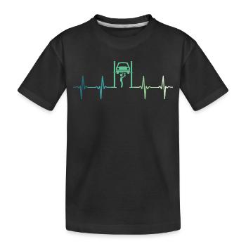 mécanicien battement de coeur garage automobile - T-shirt bio Premium Enfant - noir - Devant