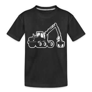 Harvester Silhouette - Kinder Premium Bio T-Shirt - Schwarz - Vorne