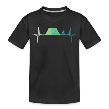 camping tente battement de coeur tente de camping - T-shirt bio Premium Enfant - noir - Devant