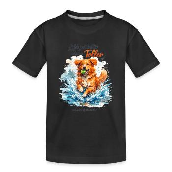 Aquarelle de la Nouvelle-Écosse : La vie est meilleure avec un Toller - T-shirt bio Premium Enfant - noir - Devant