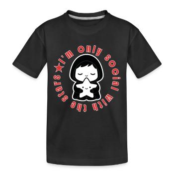 Introvert Étoile Social With The Stars - Kids' Premium Organic T-Shirt - black - Front