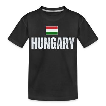 Drapeau hongrois, patriote hongrois - T-shirt bio Premium Enfant - noir - Devant