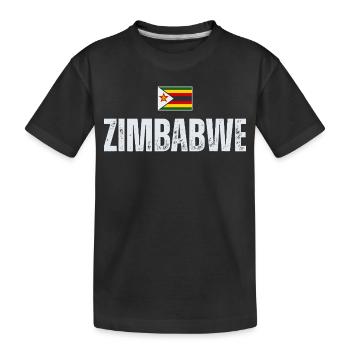 Flagge von Simbabwe, simbabwischer Patriot - Kinder Premium Bio T-Shirt - Schwarz - Vorne