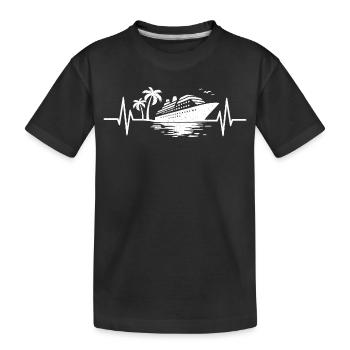 Heartbeat Cruise Ship Cruiser - Kids' Premium Organic T-Shirt - black - Front