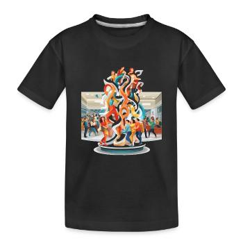 Colour Swirls Encounters Sculpture - Kids' Premium Organic T-Shirt - black - Front