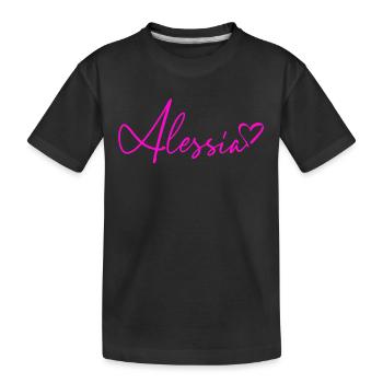 Alessia Signature Neon Pink - Kids' Premium Organic T-Shirt - black - Front
