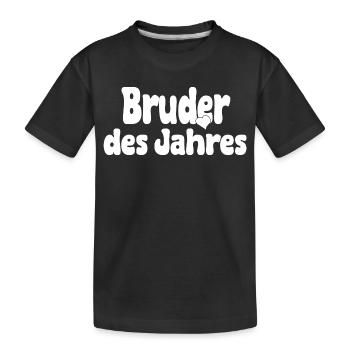 Bruder des Jahres – Herz - Kinder Premium Bio T-Shirt - Schwarz - Vorne