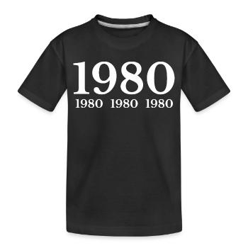 1980 - Kinder Premium Bio T-Shirt - Schwarz - Vorne