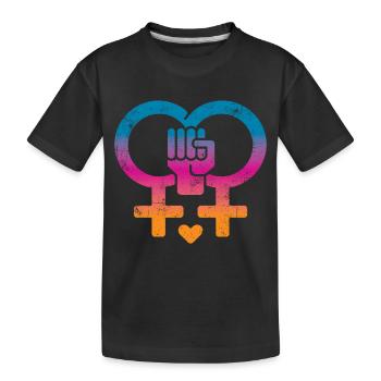 Frauenrechte Frauenpower - Kinder Premium Bio T-Shirt - Schwarz - Vorne