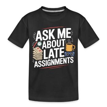 Professeur de lycée Demandez-moi des sujets de la matière - T-shirt bio Premium Enfant - noir - Devant
