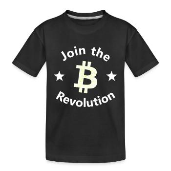 Bitcoin Revolte Kreis - Kinder Premium Bio T-Shirt - Schwarz - Vorne