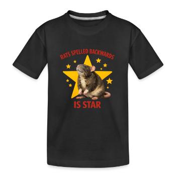 RATS spelled BACKWARDS is STAR ! Funny Rat Design - Kinder Premium Bio T-Shirt - Schwarz - Vorne
