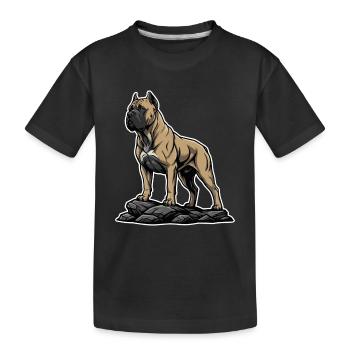 Dog Cane Corso on Rock Powerful Portrait - Kids' Premium Organic T-Shirt - black - Front