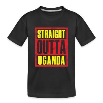 Straight outta Uganda - Kids' Premium Organic T-Shirt - black - Front