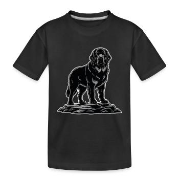 Neufundland-Hundeporträt Schwarzer Rettungsschwimmer - Kinder Premium Bio T-Shirt - Schwarz - Vorne