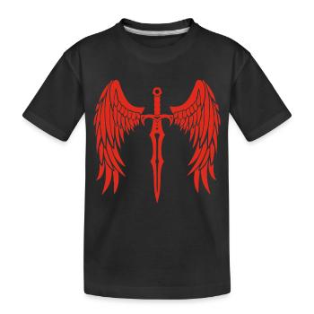 Rotflügeliges Schwert - Kinder Premium Bio T-Shirt - Schwarz - Vorne