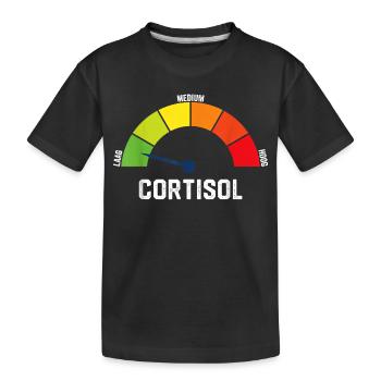 Cortisol faible – Conception anti-stress relaxée - T-shirt bio Premium Enfant - noir - Devant