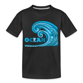 The wave - Kids' Premium Organic T-Shirt - black - Front