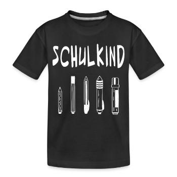 Schulkind Einschulung Stifte - Kinder Premium Bio T-Shirt - Schwarz - Vorne