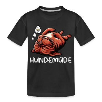 Hundemüde Bordeaux Dogge Bordeauxs Bordeaux Doggen - Kinder Premium Bio T-Shirt - Schwarz - Vorne