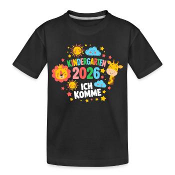 Kindergarten 2026 Ich Komme - Kinder Premium Bio T-Shirt - Schwarz - Vorne
