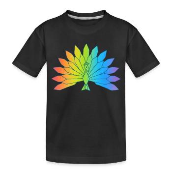Paon multicolore - T-shirt bio Premium Enfant - noir - Devant